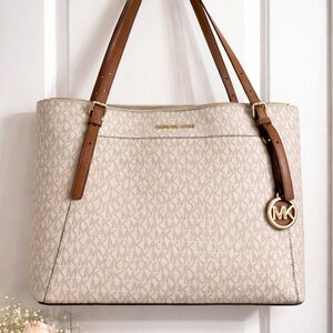 Michael Kors Beige and Brown Women's Tote Bag
